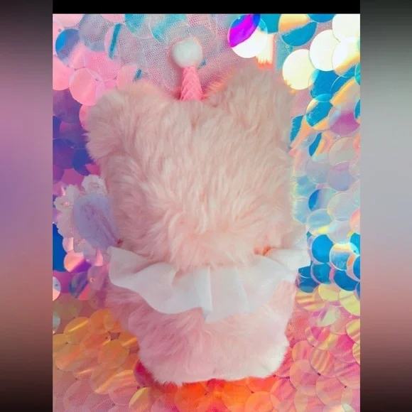 Strawberry Pink Sugar Cone Bunny Cat & Teddy Bear Plush Set